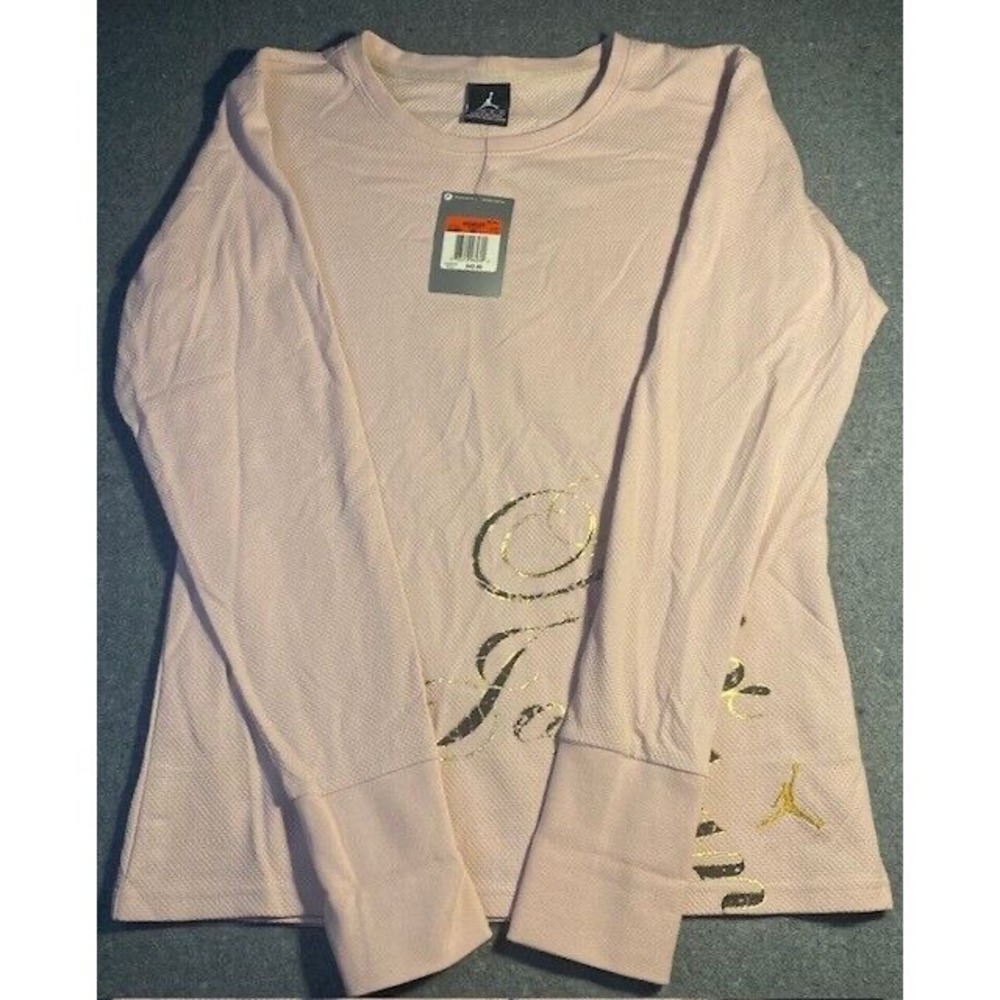 MICHAEL JORDAN jump man WOMEN L (12-14) LONG SLEEVE PINK pullover‎